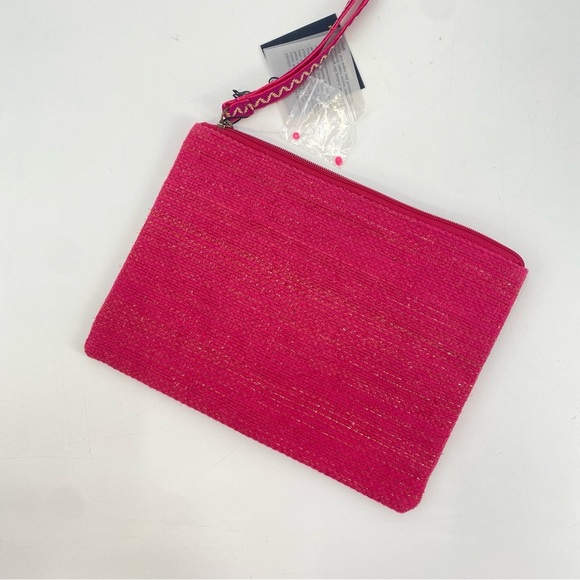 America & Beyond Pink Sequin Joy Zipper Clutch - Picture 6 of 6